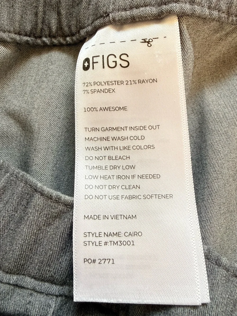 FIGS - Cairo Cargo Scrub Pants - XL - Heather Gray